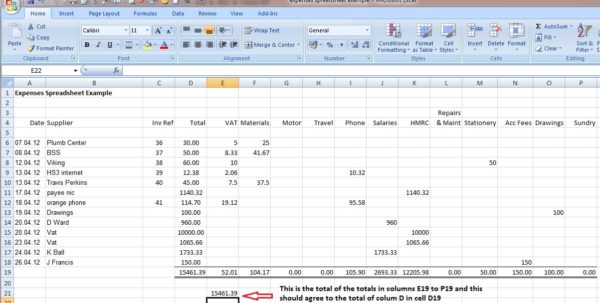 business spreadsheet