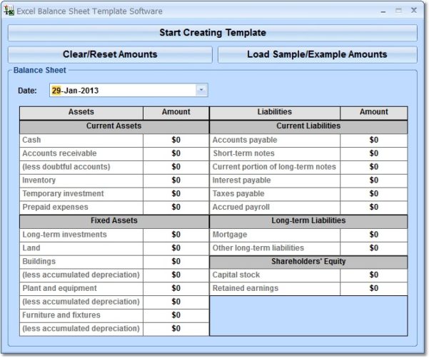 Balance Sheet Template Excel Software Balance Sheet Template Excel Microsoft Spreadsheet Template Spreadsheet Templates for Business Excel Spreadsheet Template