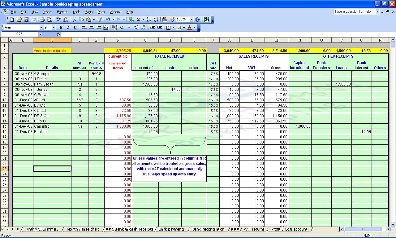 basic bookkeeping spreadsheet 1
