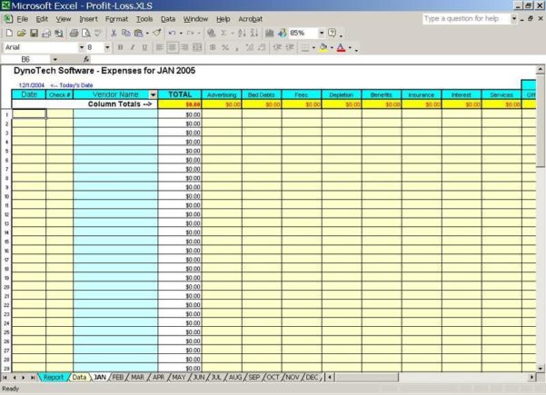 business expenses spreadsheet template