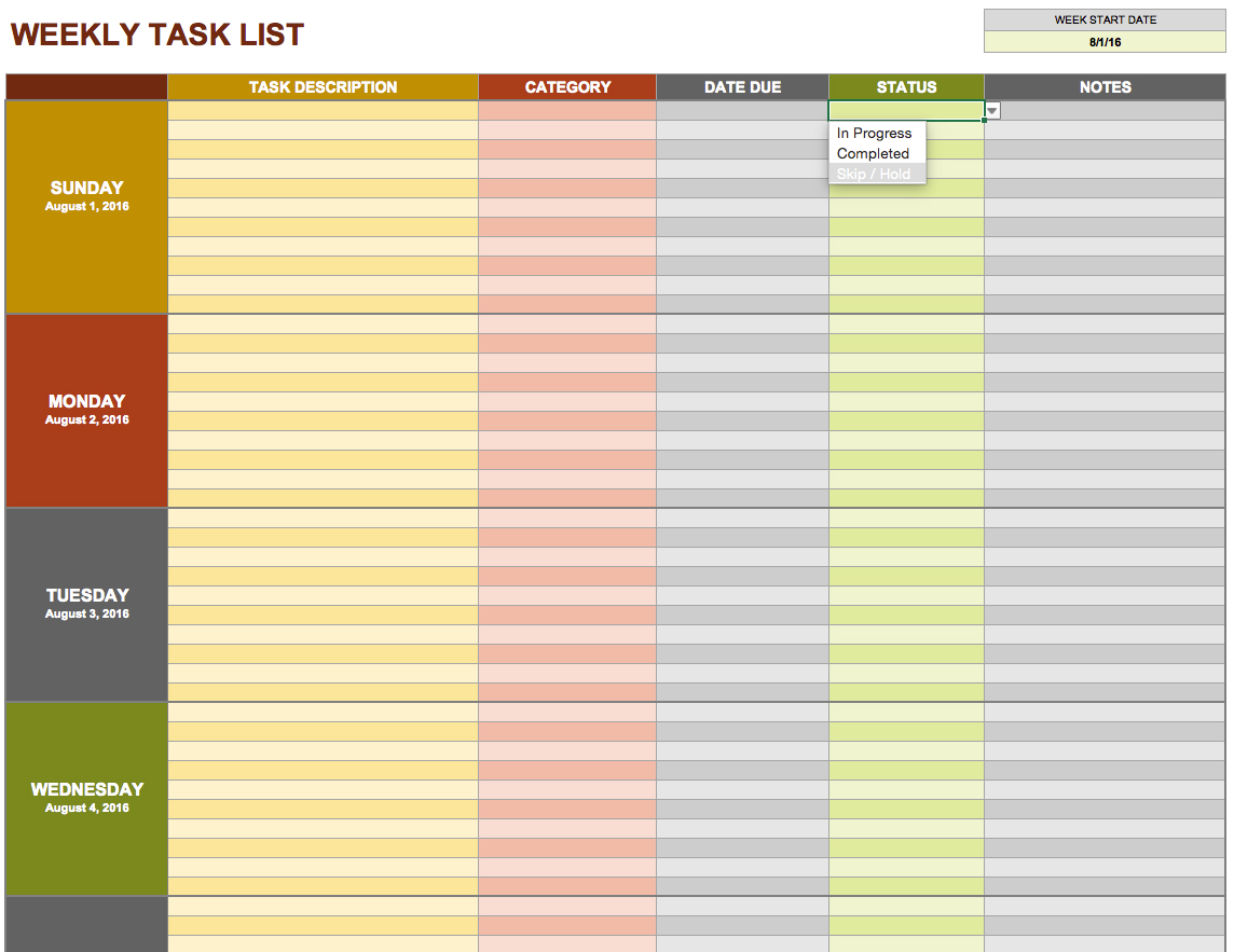 To Do List Template Free Excel