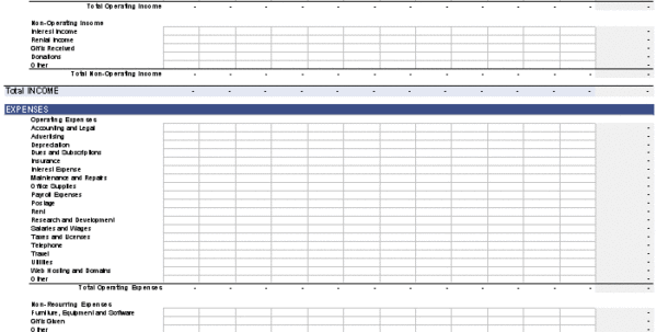 business expenses template free download