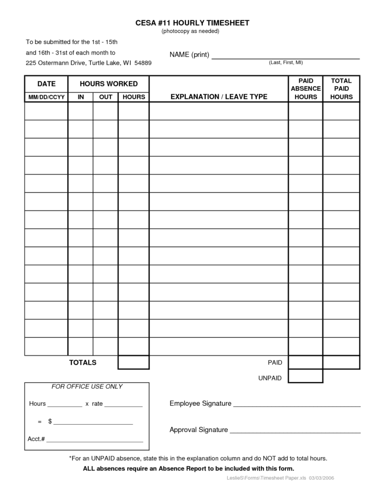 excel project timesheet