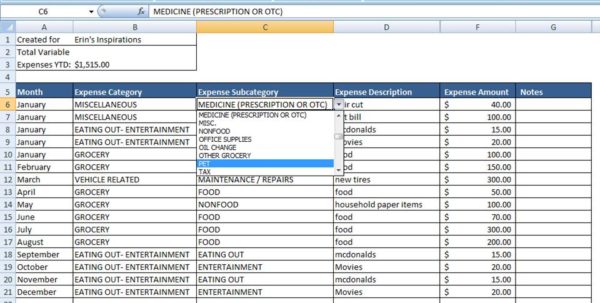 personal finance budget sheet