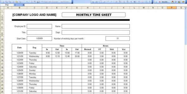 openoffice timesheet template