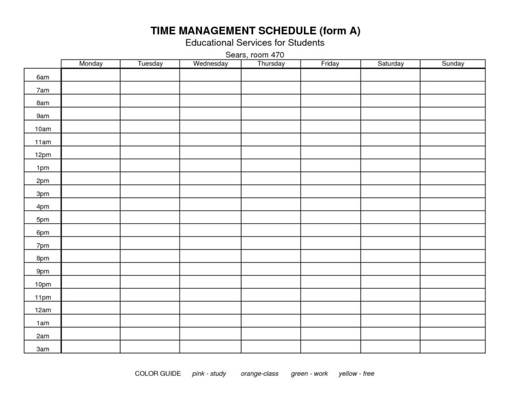 Time Management Spreadsheet Template