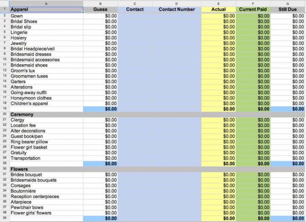 Wedding Checklist And Budget Spreadsheet Wedding Budget Spreadsheet Wedding Spreadsheet Budget Spreadsheet Spreadsheet Templates for Busines