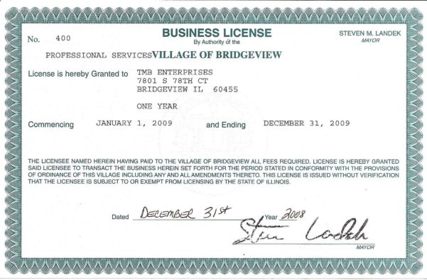 Do I Need A Business License Business License Samples Spreadsheet Templates for Busines