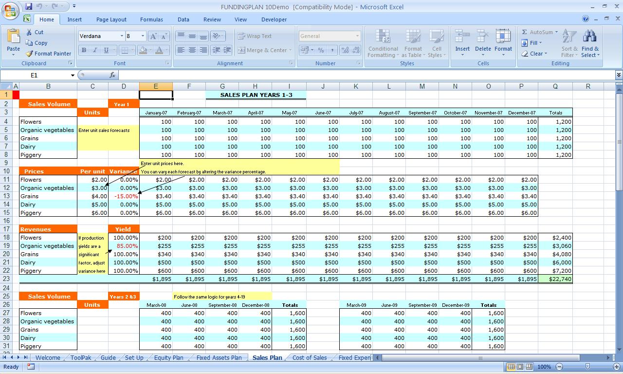 Financial Plan Template Free Spreadsheet Templates for Business Finance