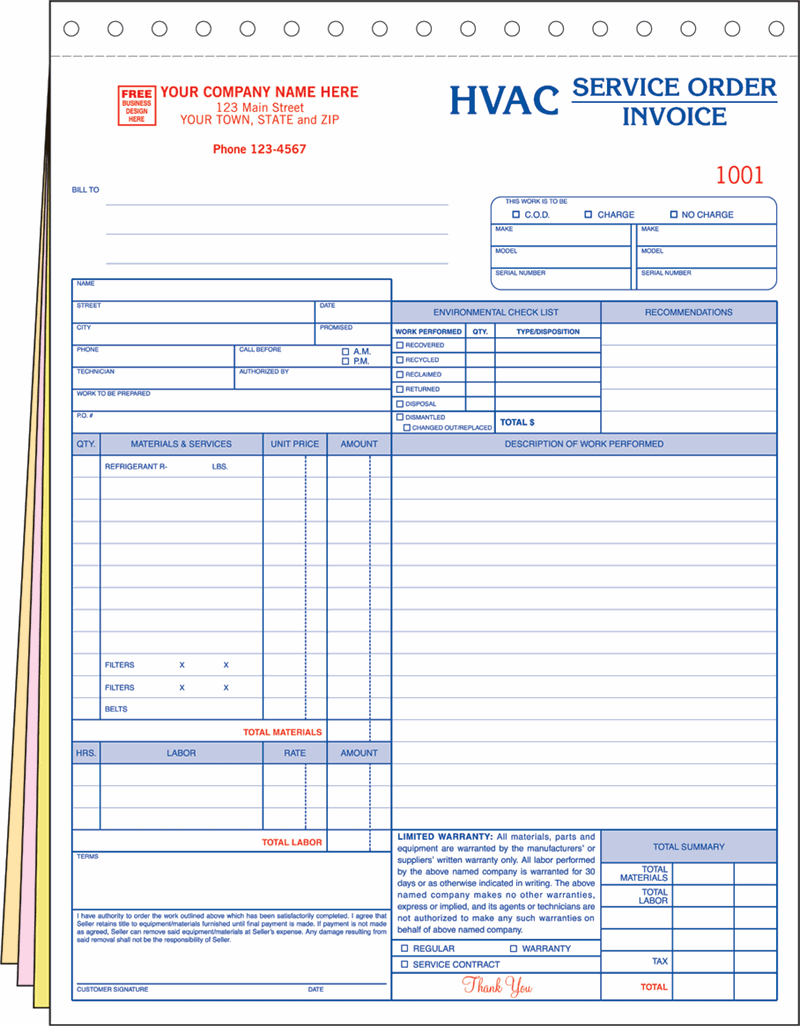 HVAC Invoice Template Spreadsheet Templates for Busines Cheap Hvac