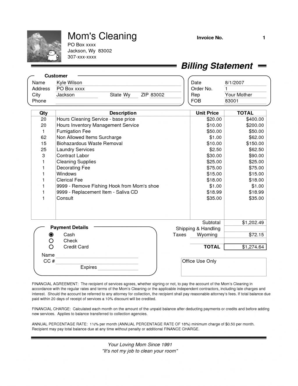 Handyman Invoice Template Pdf PDF Template