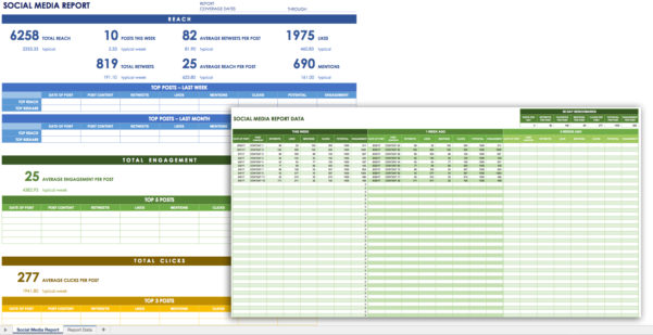 12 Free Social Media Templates Smartsheet Throughout Kpi Reporting Template Excel Kpi Reporting Template Excel Example of Spreadshee