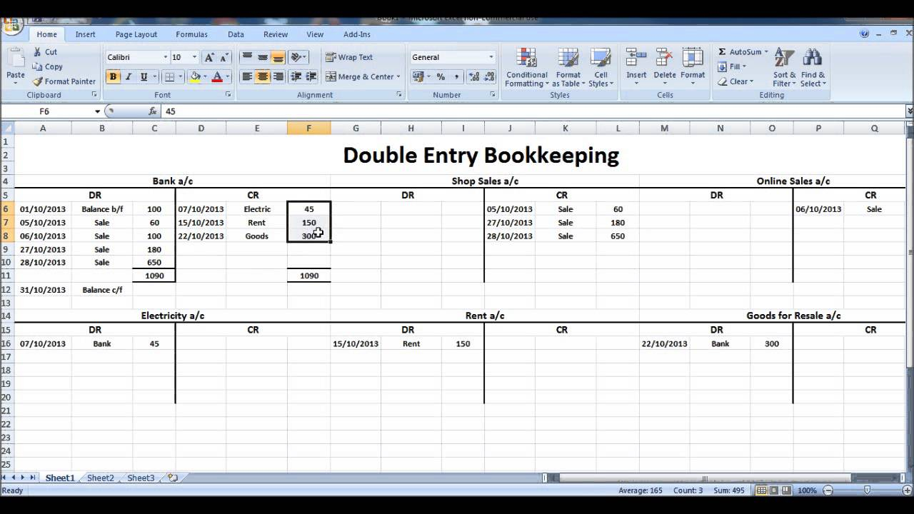 Examples Of Double Entry Bookkeeping Bookkeeping Spreadshee Examples Of 63900 Hot Sex Picture 4412