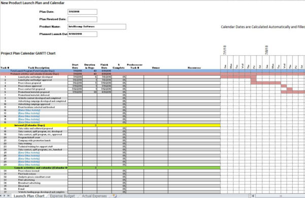 Gantt Chart Budget Template Example of Spreadshee gantt chart budget