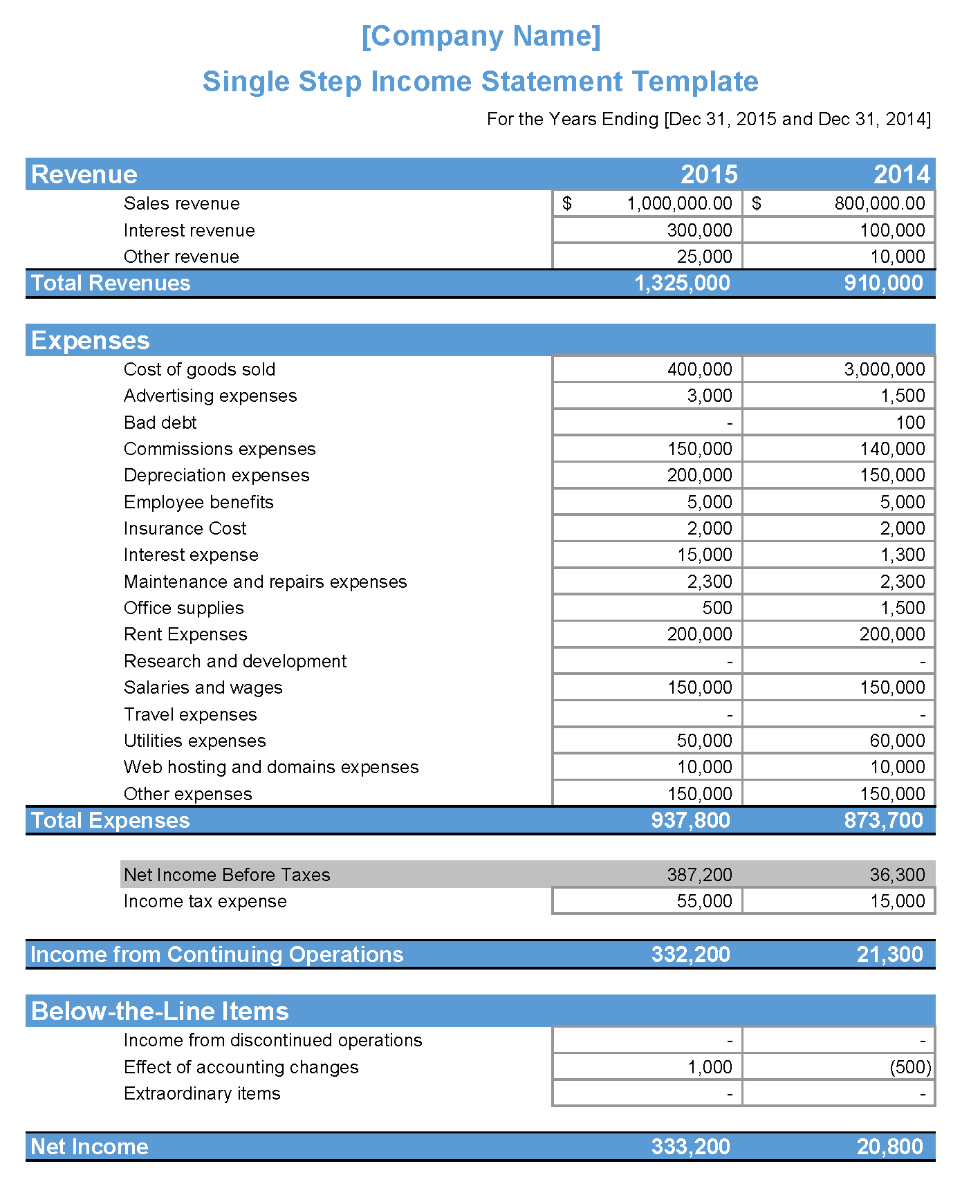 10 Excel Template Income Statement Excel Templates 1682