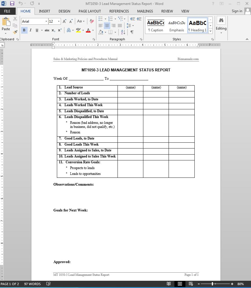 Sales Lead Template Word Example of Spreadshee sales lead template word