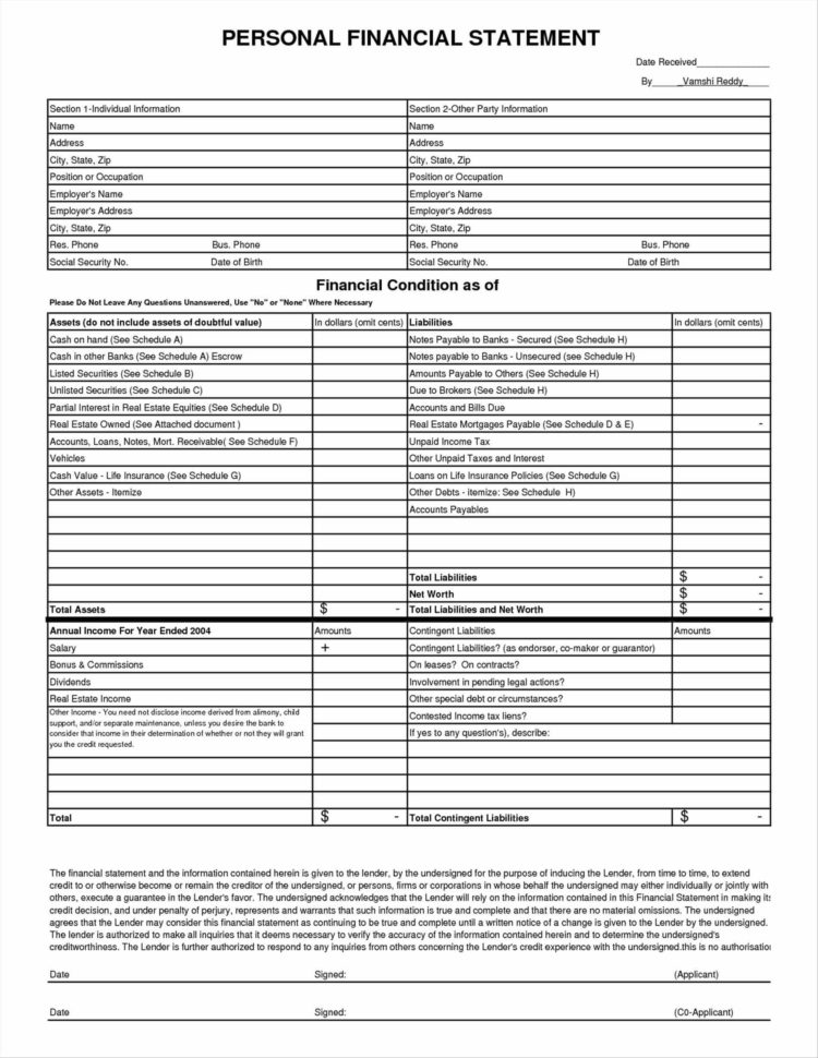 Monthly Financial Statement Template Excel Example Of Spreadshee 