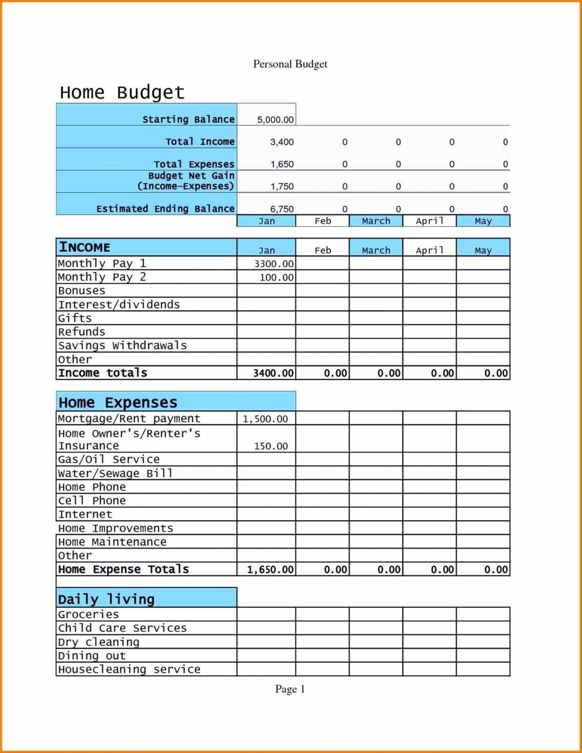 Free Project Cost Estimate Template Excel