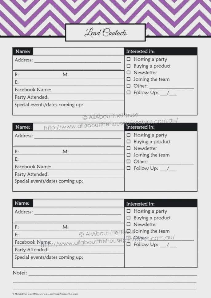 Lead Form Template Word