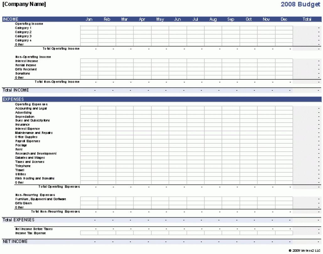 Small Business Budget Template Excel Free