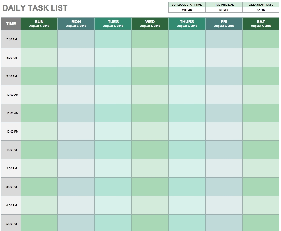 Daily Work Task Tracker Template