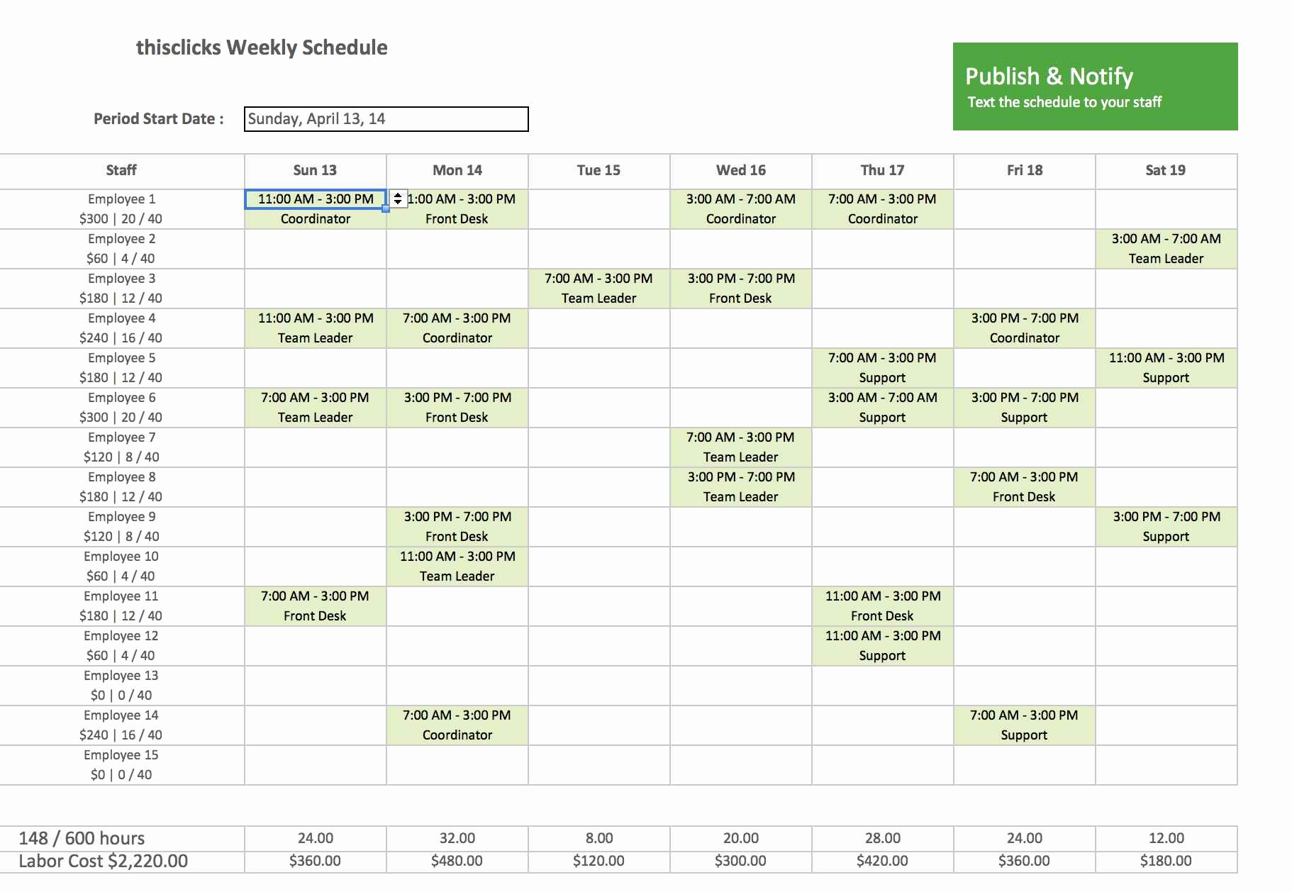 Employee Daily Task Tracker Excel Template