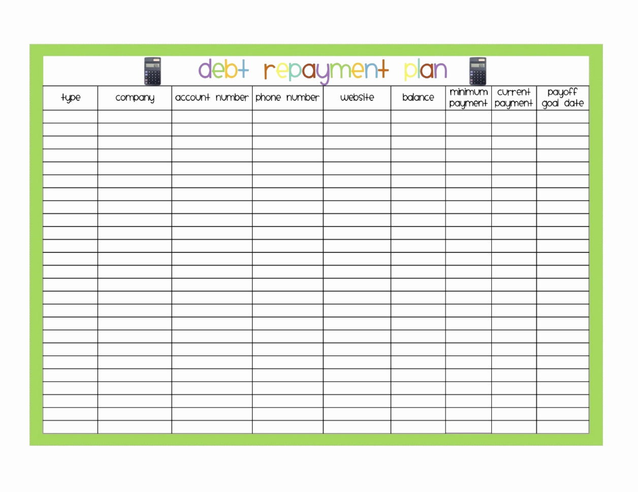 Debt Elimination Spreadsheet Spreadsheet Softwar Debt Elimination 