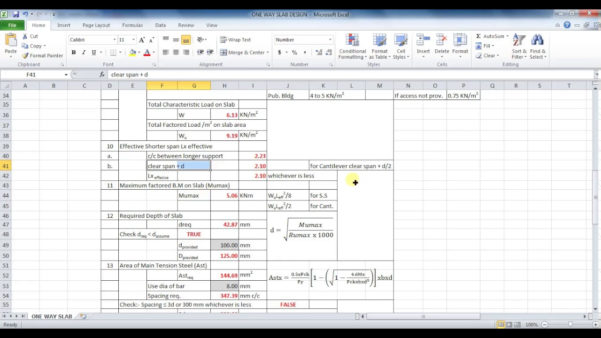 Formwork Design Spreadsheet In 2020 Spreadsheet Sprea 6219