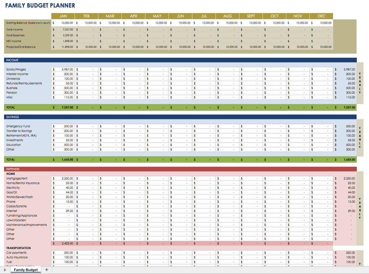 Financial Planning Excel Sheet Expense Spreadshee Financial Planner 