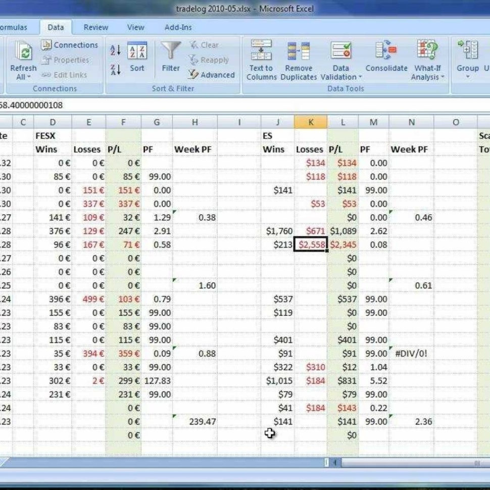 Option trading in excel