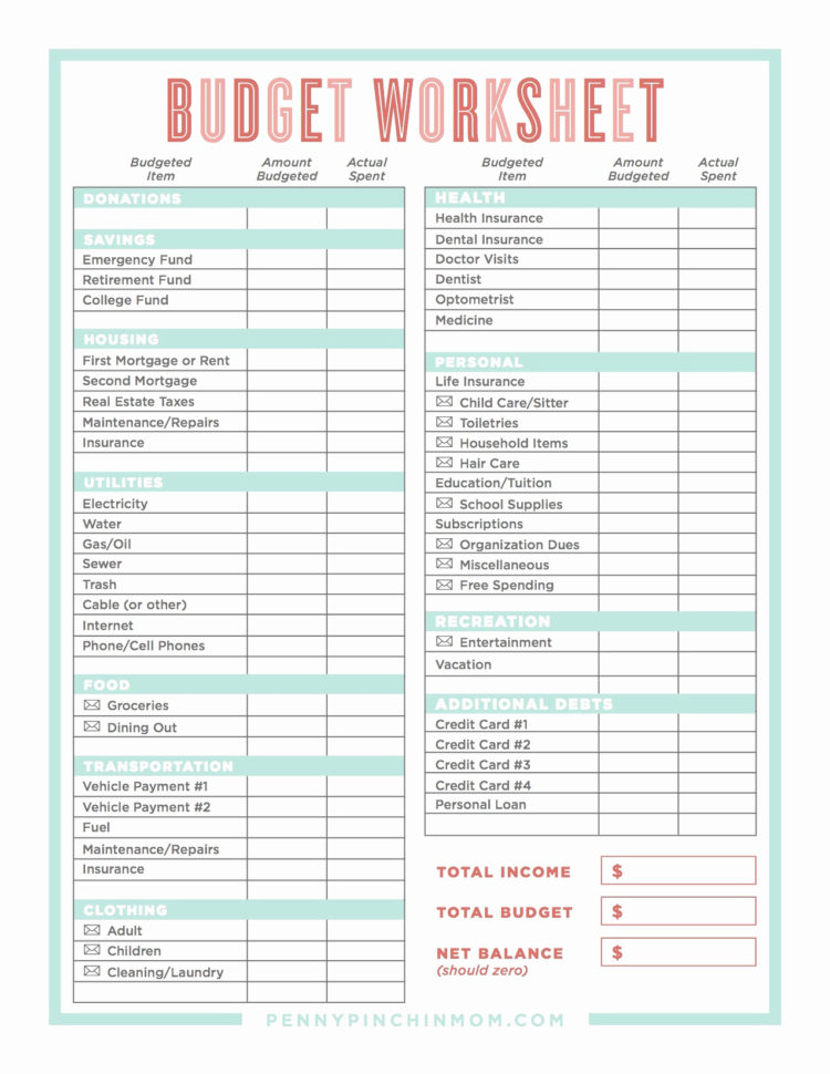 Remarkable Dave Ramsey Budget Printable Tristan Website