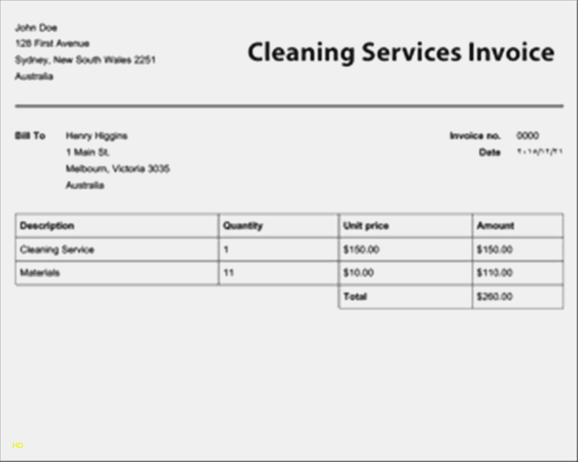 House Cleaning Service Invoice Expense Spreadshee house cleaning