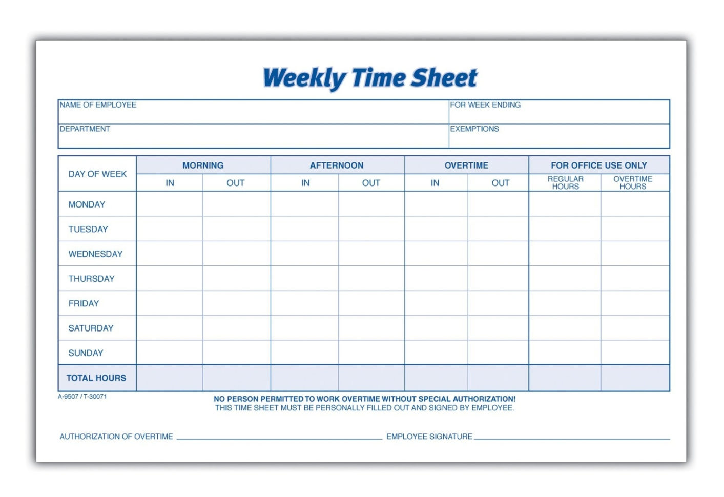 Free Clock Sheets