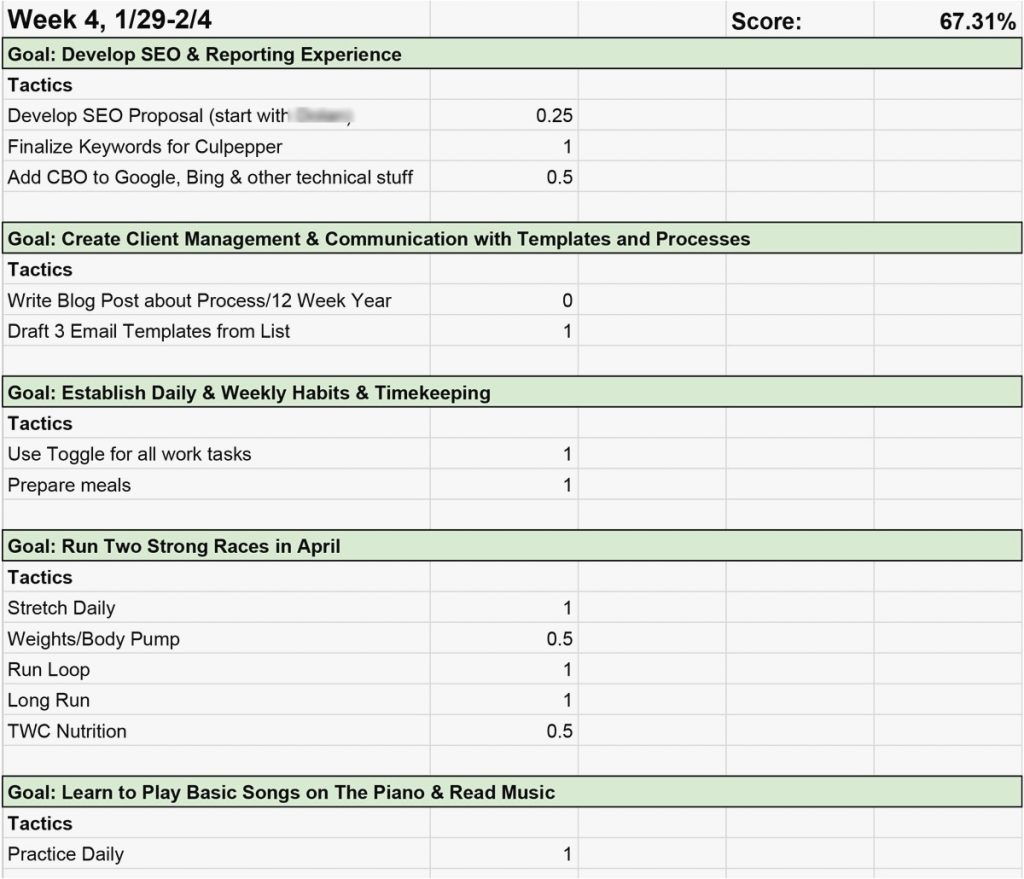 12 Week Year Spreadsheet Payment Spreadshee 12 week year spreadsheet.