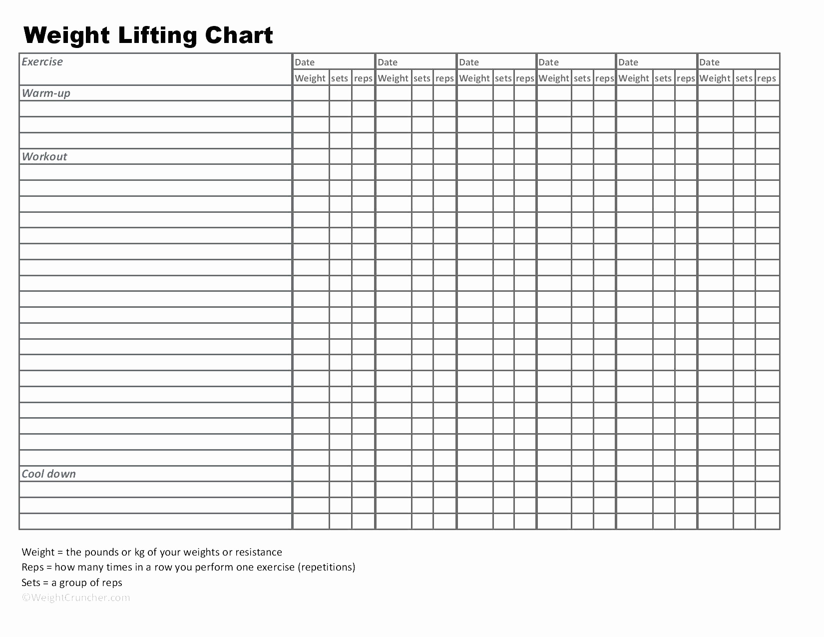 6 Day 5X5 Workout Plan Spreadsheet for Build Muscle