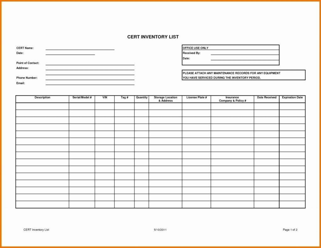 Antique Inventory Spreadsheet Throughout Chemical Inventory List Sample 