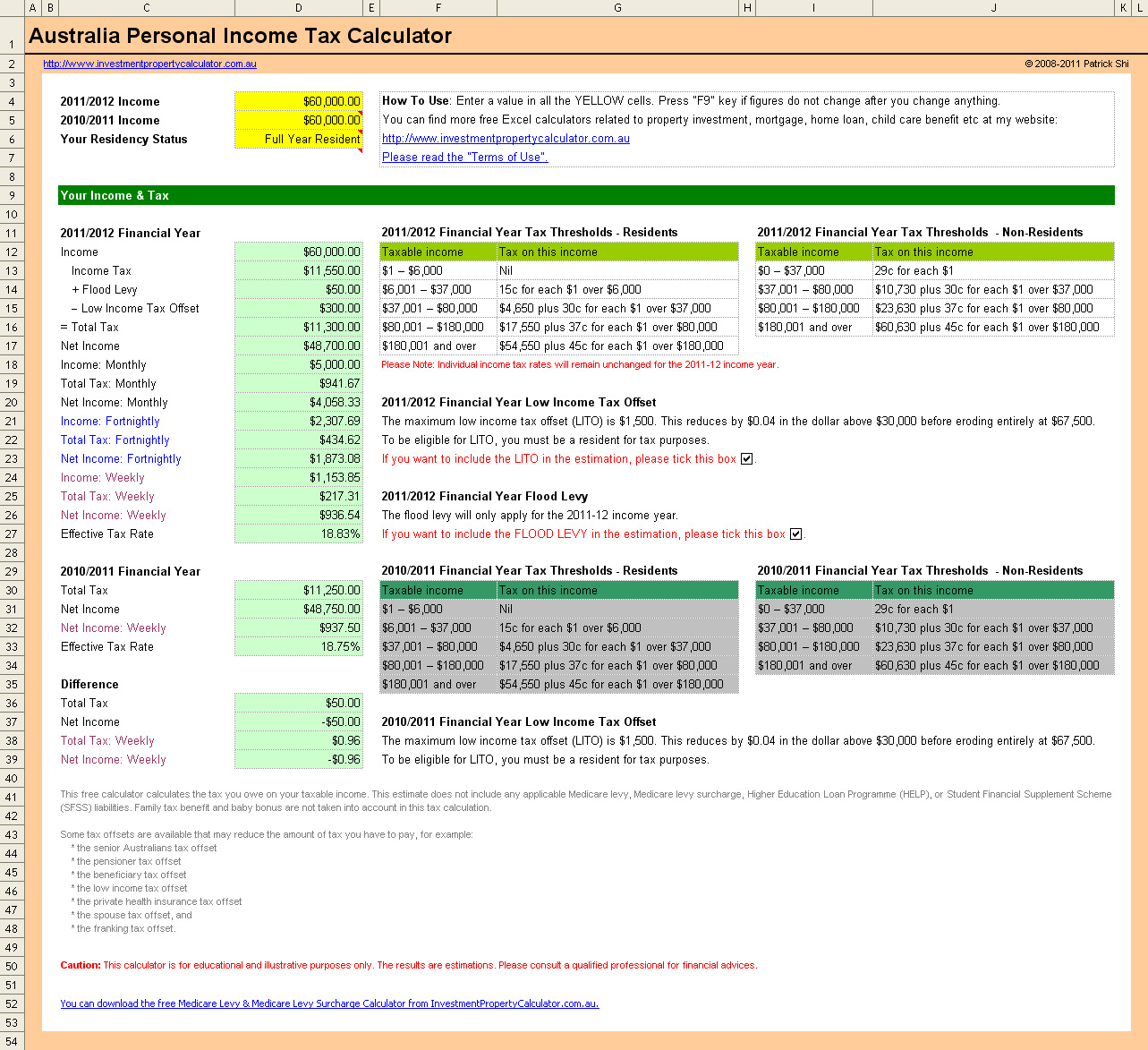 Australian Tax Return Spreadsheet Template Spreadsheet Downloa Tax Return Spreadsheet Template 0880