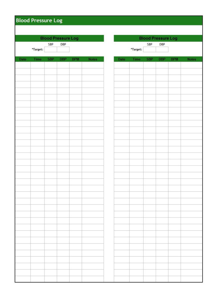 Blood Pressure Spreadsheet Spreadsheet Downloa Blood Pressure Log 