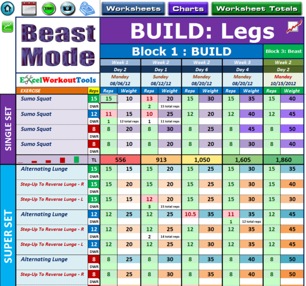 15 Minute Body Beast Workout Sheets Excel for Fat Body
