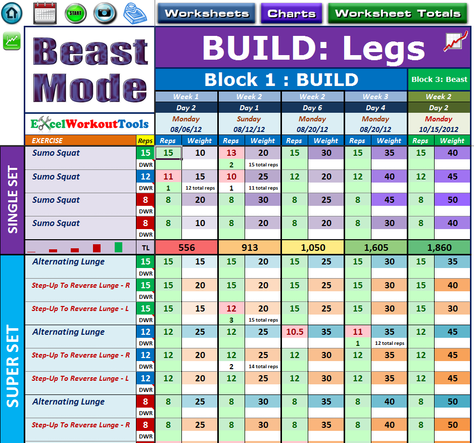 6 Day Body Beast Workout Excel for Weight Loss