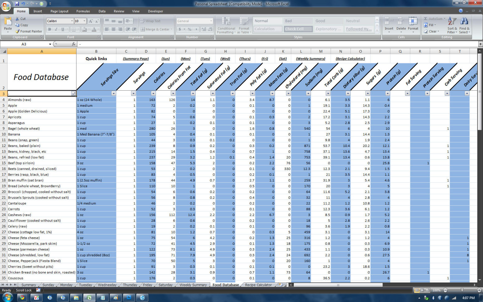 Calorie Counter Excel Spreadsheet Free Download Payment Spreadshee Calorie Counter Excel 0945