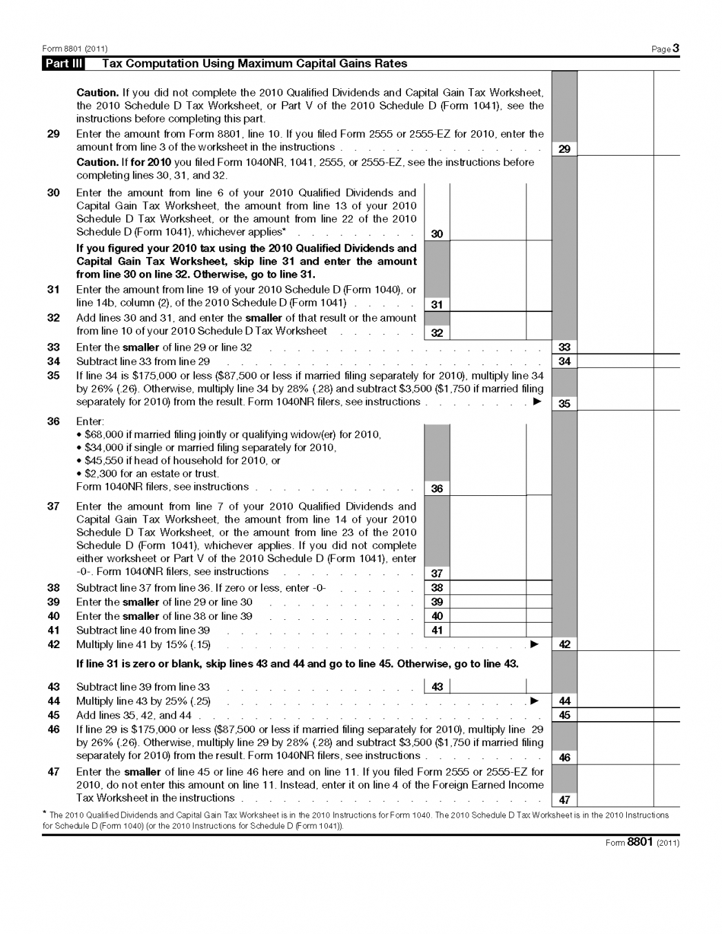 The Qualified Dividends And Capital Gains Tax Worksheet 3151