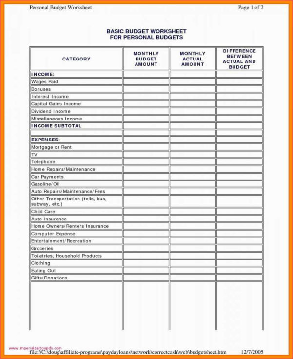 Child Expenses Spreadsheet Spreadsheet Downloa Child Expenses ...