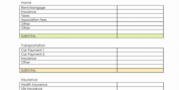 Child Support Expenses Worksheet