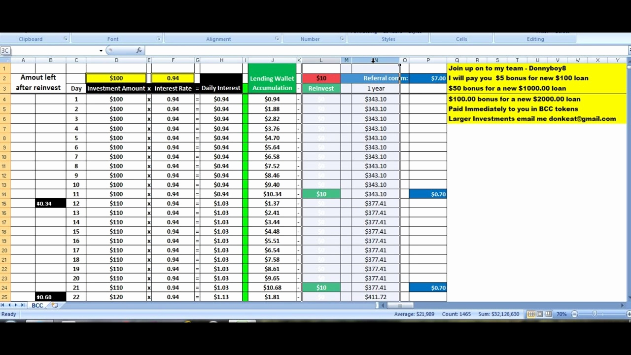 Daily Compound Interest Calculator Excel Template