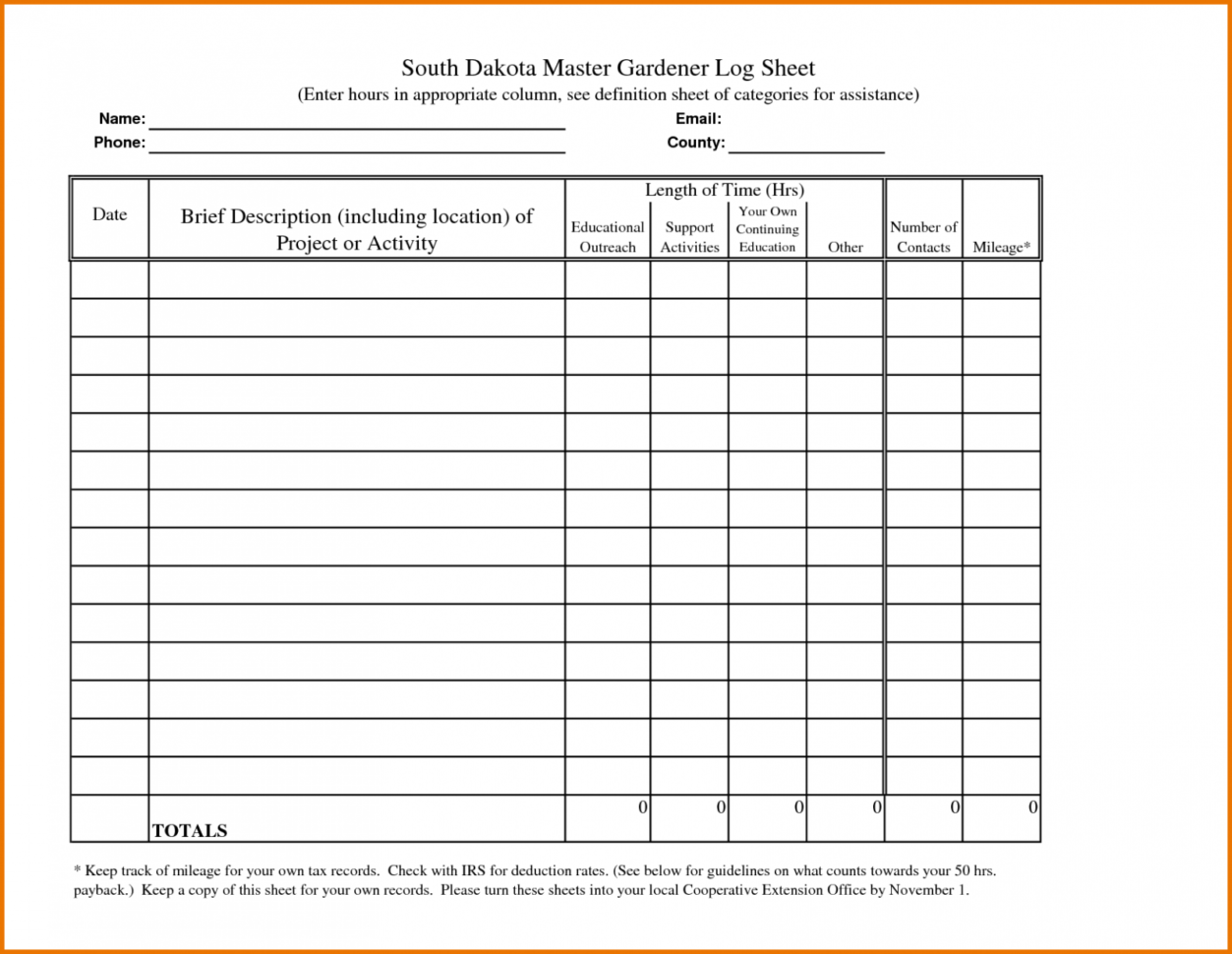 Daycare Payment Log Template