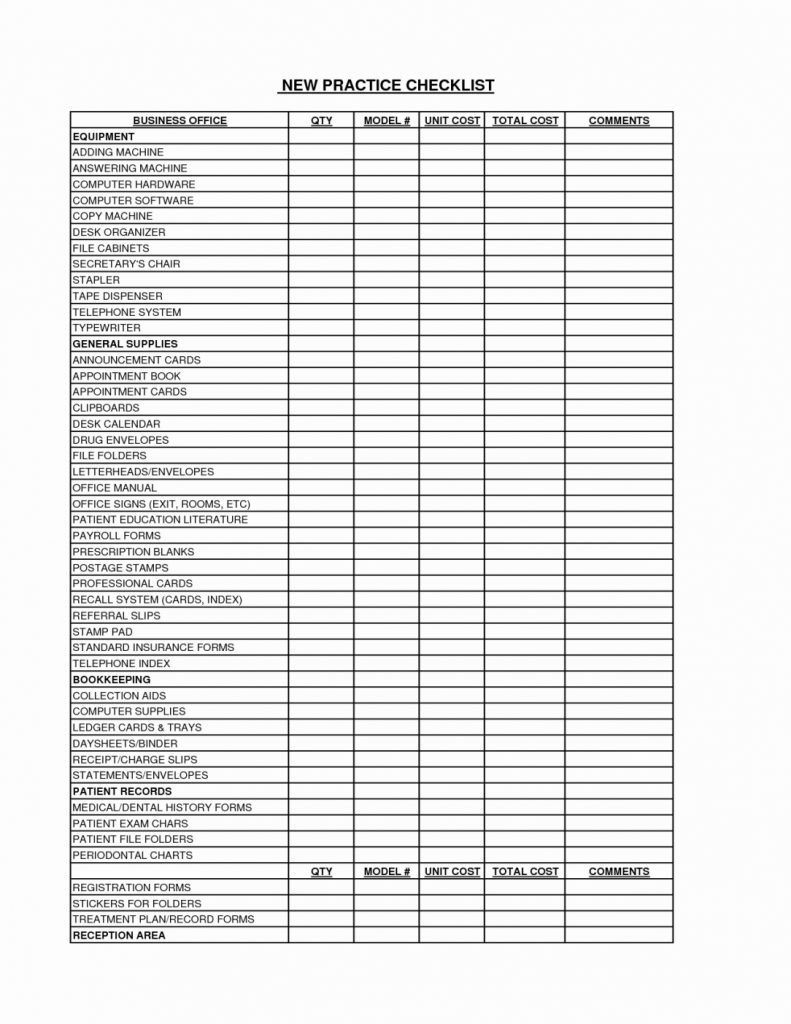 Printable Dental Office Inventory Checklist Printable Word Searches