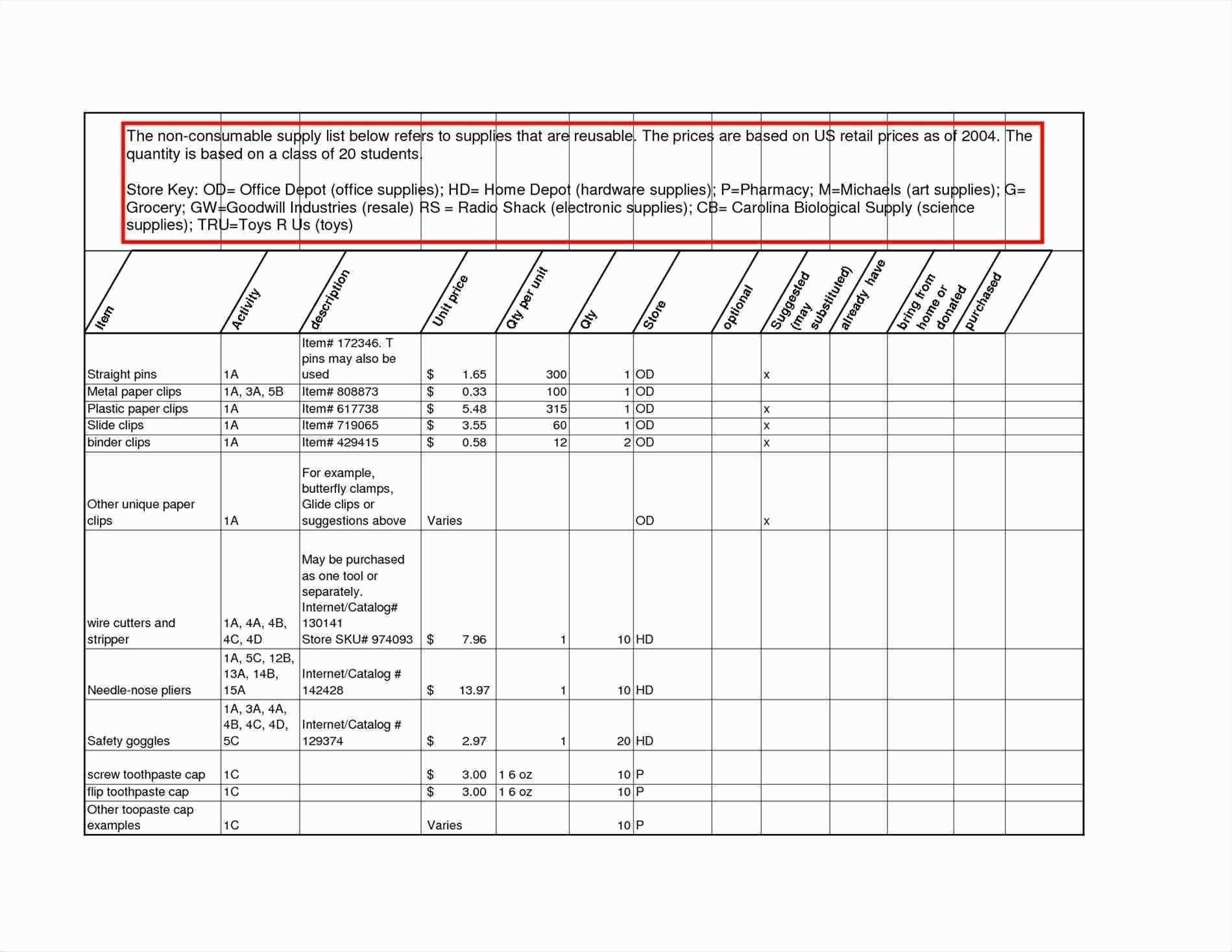 Excel Spreadsheet For Clothing Inventory In Clothing Inventory 