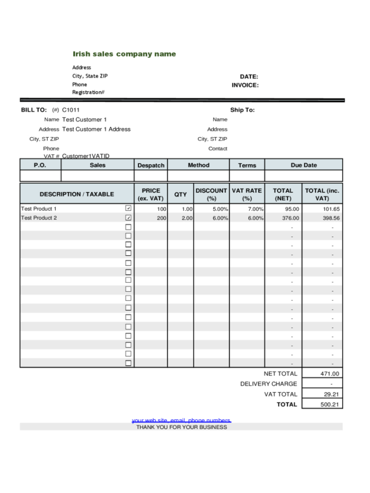 Excel Spreadsheet Invoice Intended For Excel Templates For Invoices ...