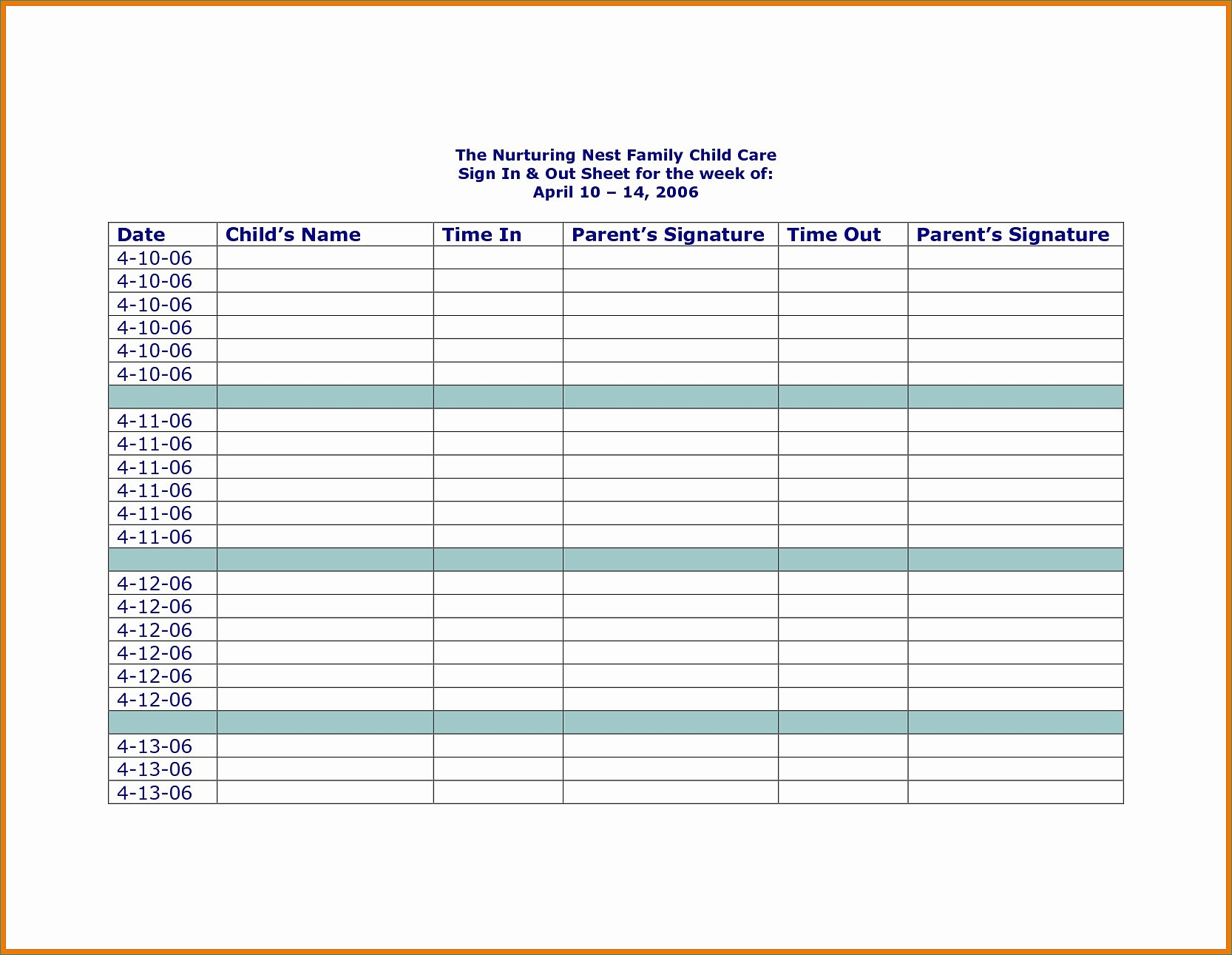 Home Daycare Tax Worksheet